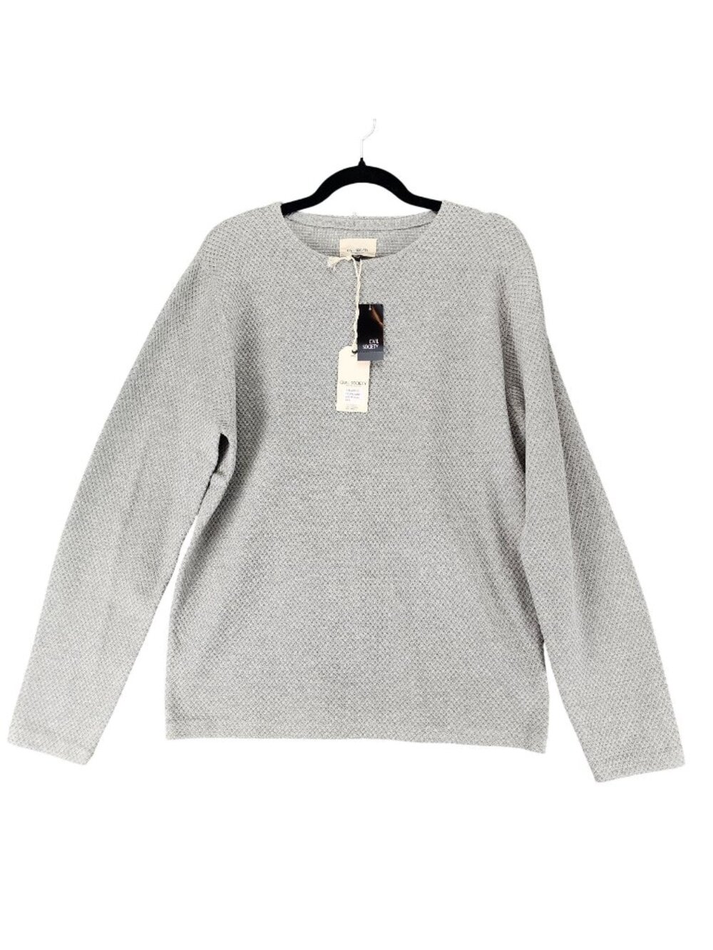 Civil Society Sweater Mens Large Gray Textured Crewneck Pullover *NWT*